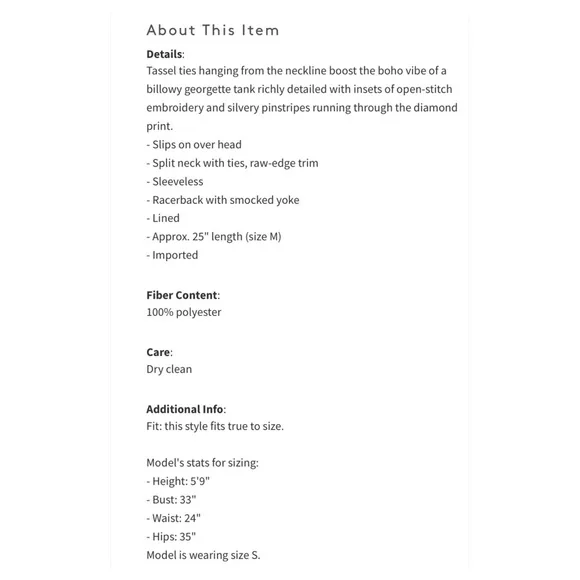 NWT Lucky Brand Scarf Print Tank Top - Picture 6 of 6